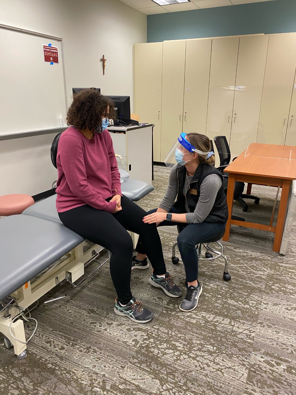 photo of a patient assessment taking place at the DPT Community Clinic