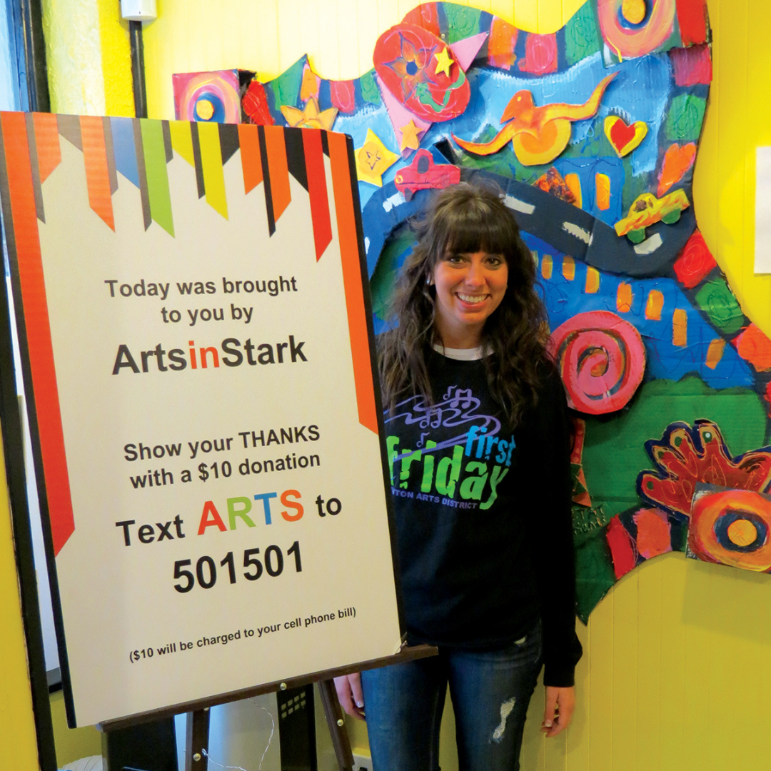 photo of a Museum Studies student at an Arts in Stark event 