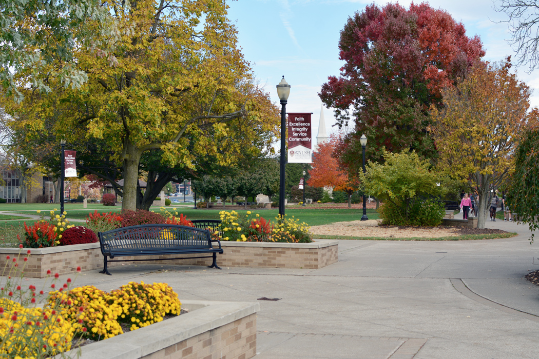 photo of Walsh University campus in fall