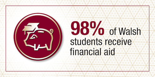 98% of Walsh students receive financial aid