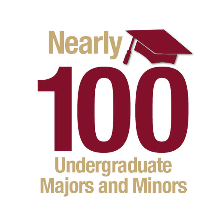 infographic: nearly 100 majors and minors