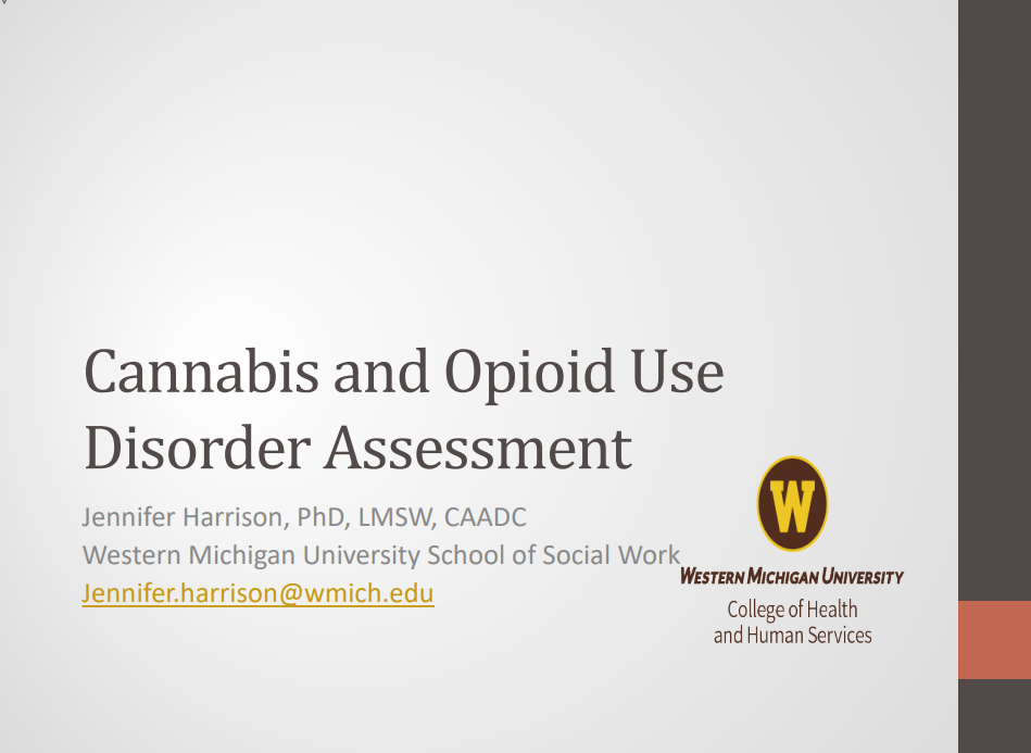 Cannabis and Opioid Use Disorder Assessment