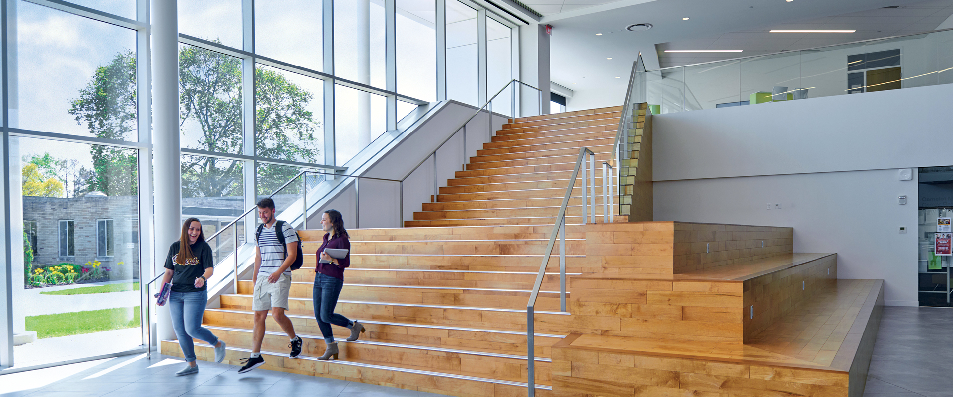 Walsh students on stairs