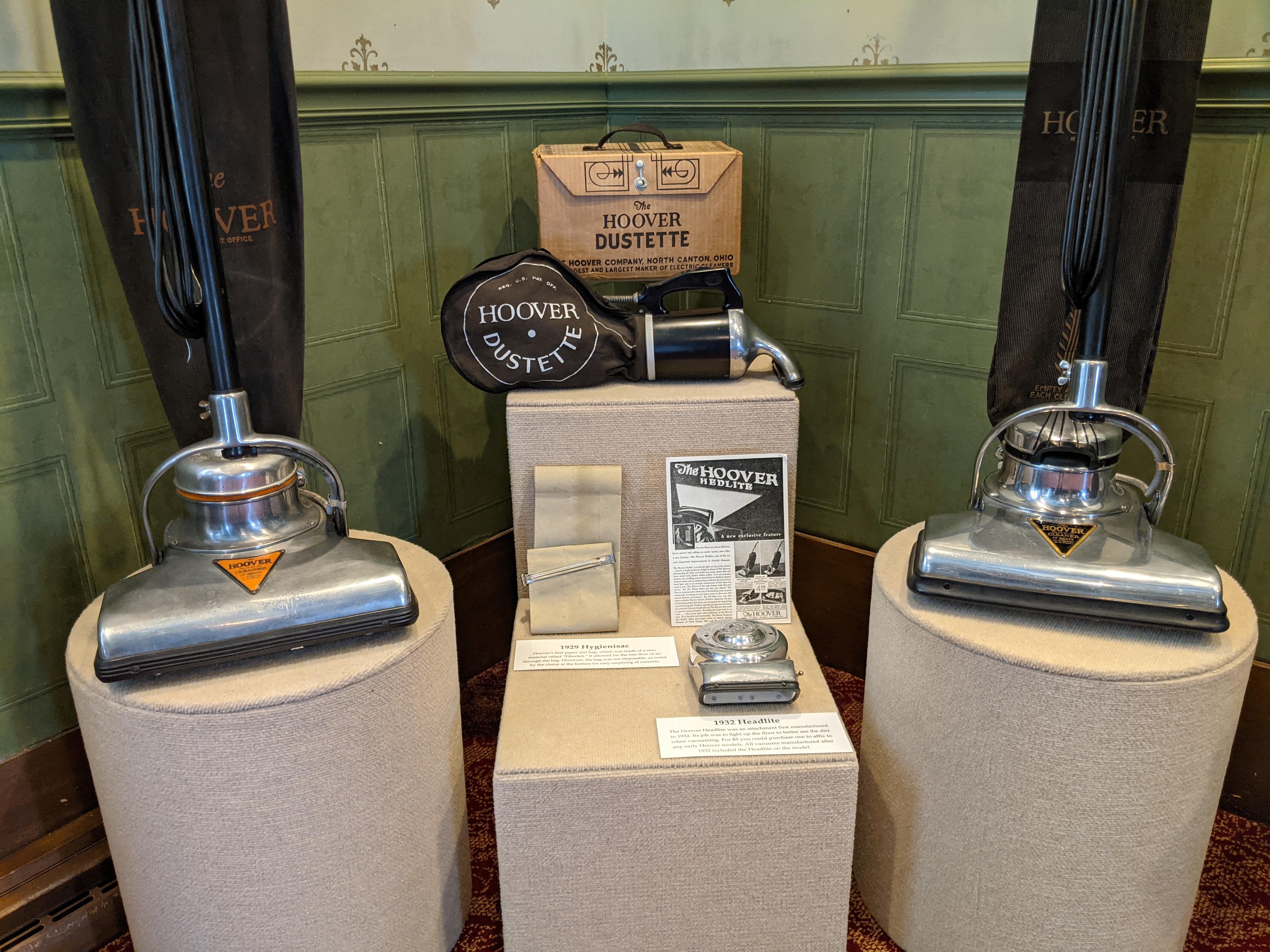 Antique vaccum display at the Hoover Historical Center