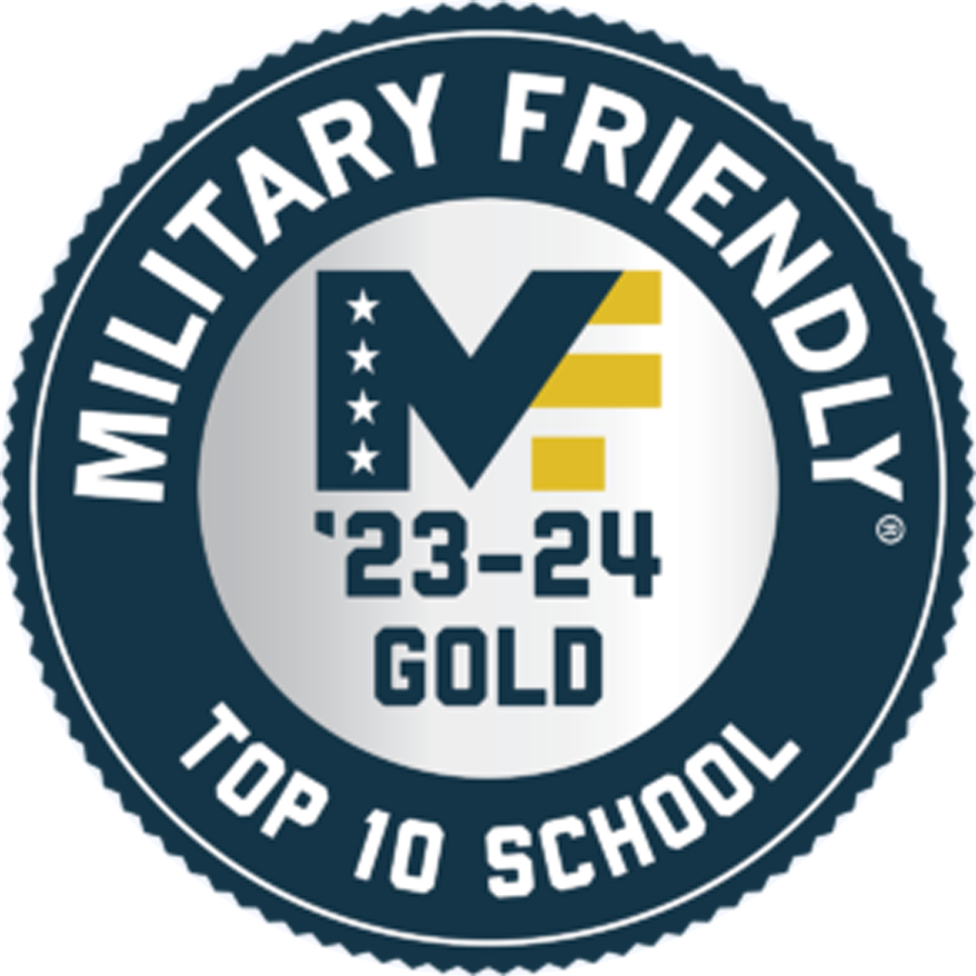 graphic: Military Friendly Top 10 School emblem