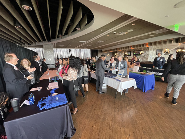 Students at a career fair