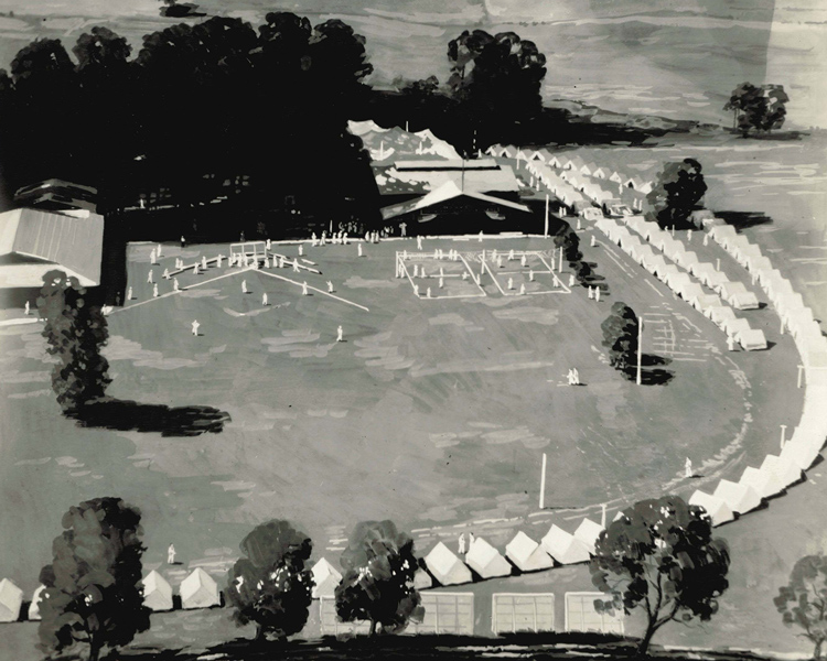Aerial rendering of the Sales Convention campsite