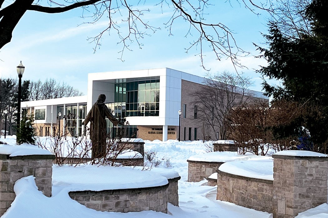 Walsh University campus snow photo