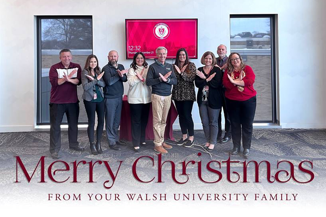 Photo of President Collins and the Walsh Cabinet wishing you a Merry Christmas
