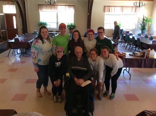 Brother Francis with the Maine Service Experience students.