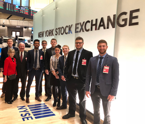 photo of the Walsh financial investment team at the New York Stock Exchange