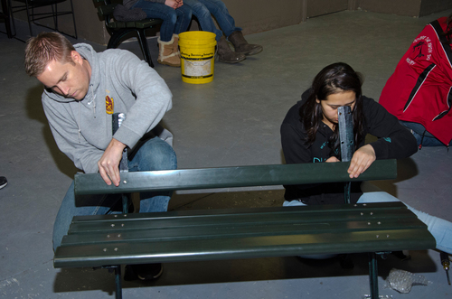 Stark Fresh volunteers build community benches