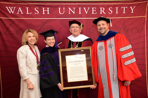 First Lady Terie Jusseaume, The Honorable Sara Lioi, President Richard Jusseaume and Provost Dr. Douglas Palmer